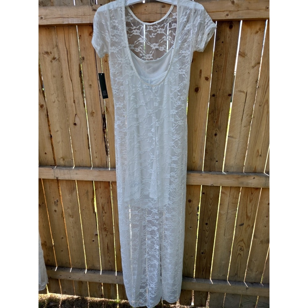 Women's Short Sleeve Maxi Dress - Wild Fable White Lace XS - Picture 2 of 5